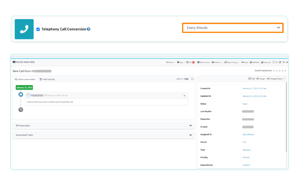 Telephony Integration with Faveo