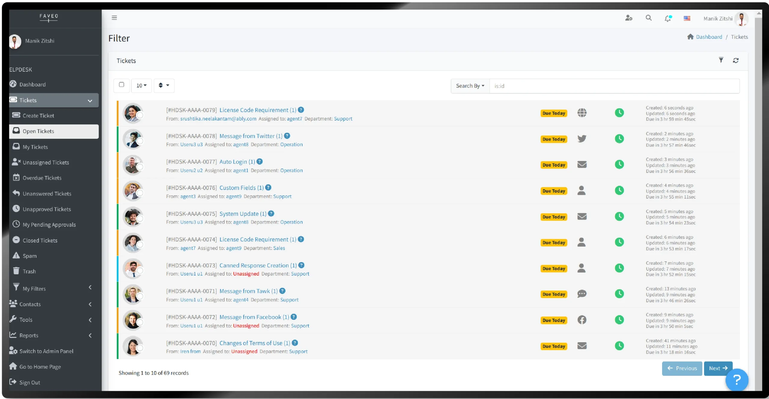 Inbox- faveo Helpdesk